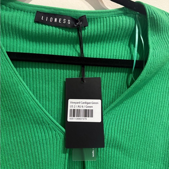 Lioness Vineyard Cardigan Ribbed Green Size 2 NWT - Picture 9 of 10